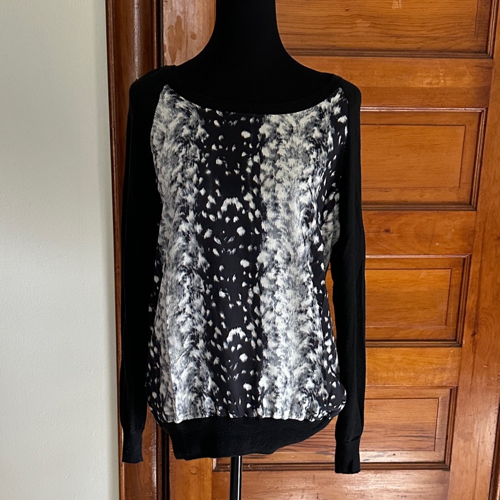 Joie Black and White Long Sleeve Top